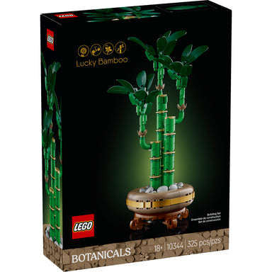 Set LEGO® Botanical Bambú de la Suerte con maceta, tallos verdes y base decorativa para el hogar