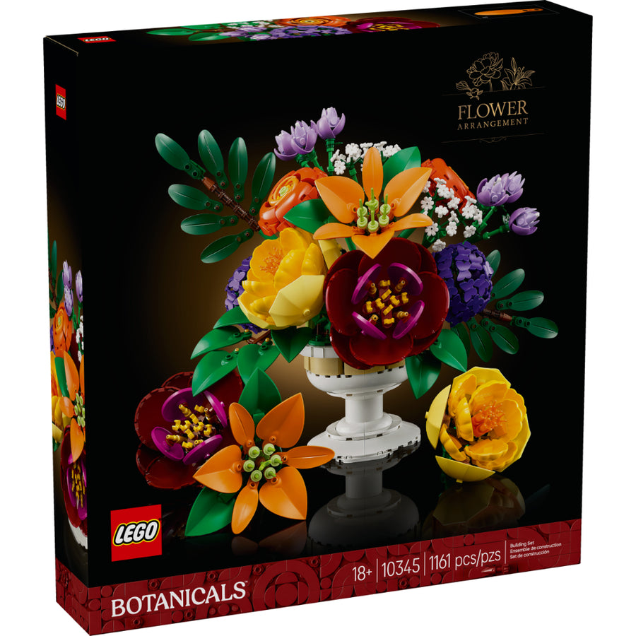 Set LEGO® Botanicals Arreglo Floral con flores construibles y florero blanco decorativo