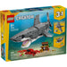 Set LEGO® Creator 3 en 1 Tiburón Feroz con cofre del tesoro, pez abisal y mantarraya articulados para construir
