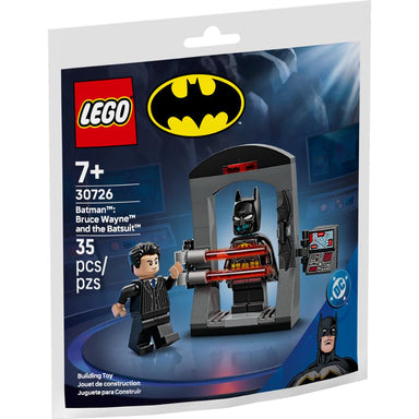 LEGO DC Batman Baticueva de Bruce Wayne 30726 con Baticomputadora, traje de Batman protegido por láseres y minifigura de Bruce Wayne