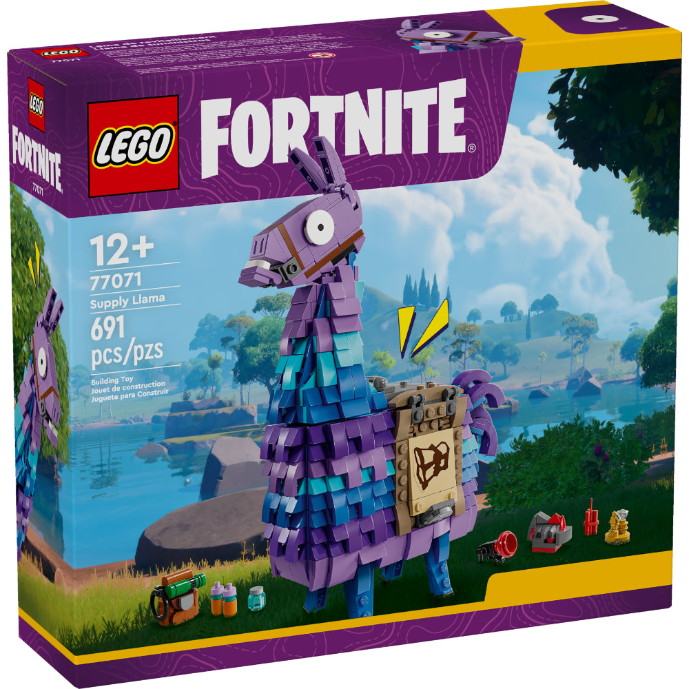 LEGO Fortnite Llama de Suministros 77071 con cabeza móvil, accesorios del videojuego y 691 piezas