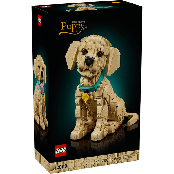 Set LEGO® Icons cachorro de Golden Retriever con figura articulada y collar decorativo