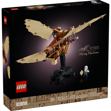 LEGO Icons Máquina Voladora de Leonardo da Vinci 10363 con alas batientes, mecanismo de poleas y 493 piezas