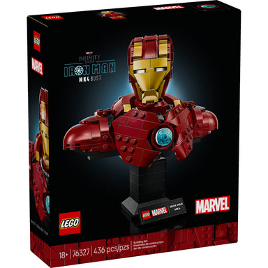 LEGO Marvel Busto de Iron Man MK4 76327 con armadura articulada y minifigura de Iron Man