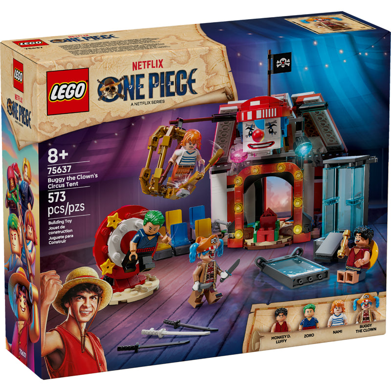 Set LEGO® ONE PIECE Carpa de Circo con minifiguras de Luffy, Zoro, Nami y Buggy el Payaso