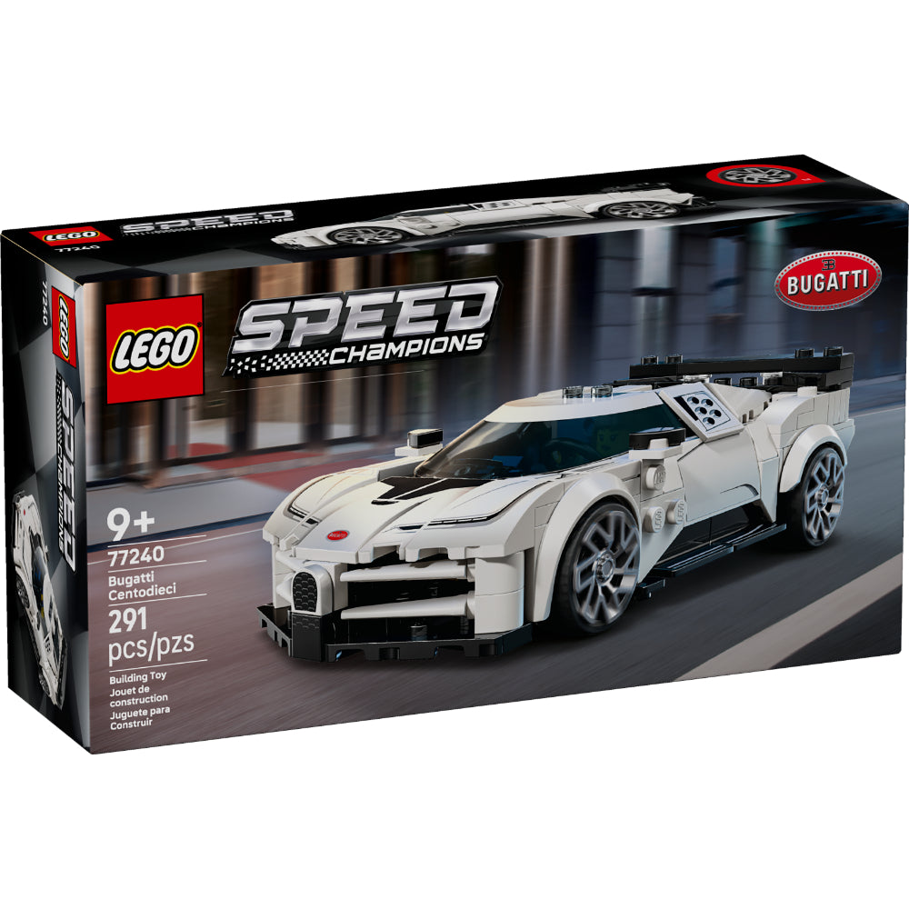 LEGO Speed Champions Bugatti Centodieci 77240 con minifigura de conductor Bugatti y 291 piezas
