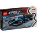 Caja del set LEGO® Speed Champions Williams Racing FW46 F1® (77249), con el monoplaza azul del equipo Williams Racing de la temporada 2024 de Fórmula 1. El modelo incluye detalles auténticos como el halo móvil, alerón trasero, suspensión de doble horquilla, calcomanías de los patrocinadores y llantas traseras más anchas con la inscripción Pirelli. Incluye además una minifigura de un piloto con traje de competencia de Williams Racing y casco con alas. 