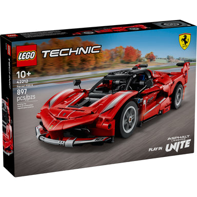 LEGO Technic Ferrari FXX K 42212 rojo con puertas de mariposa, motor V12 de pistones móviles y 897 piezas