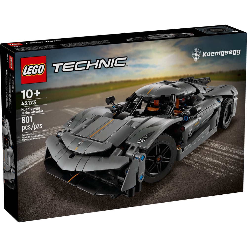 LEGO Technic Koenigsegg Jesko Absolut Gris 42173 con motor V8, puertas diédricas y 801 piezas
