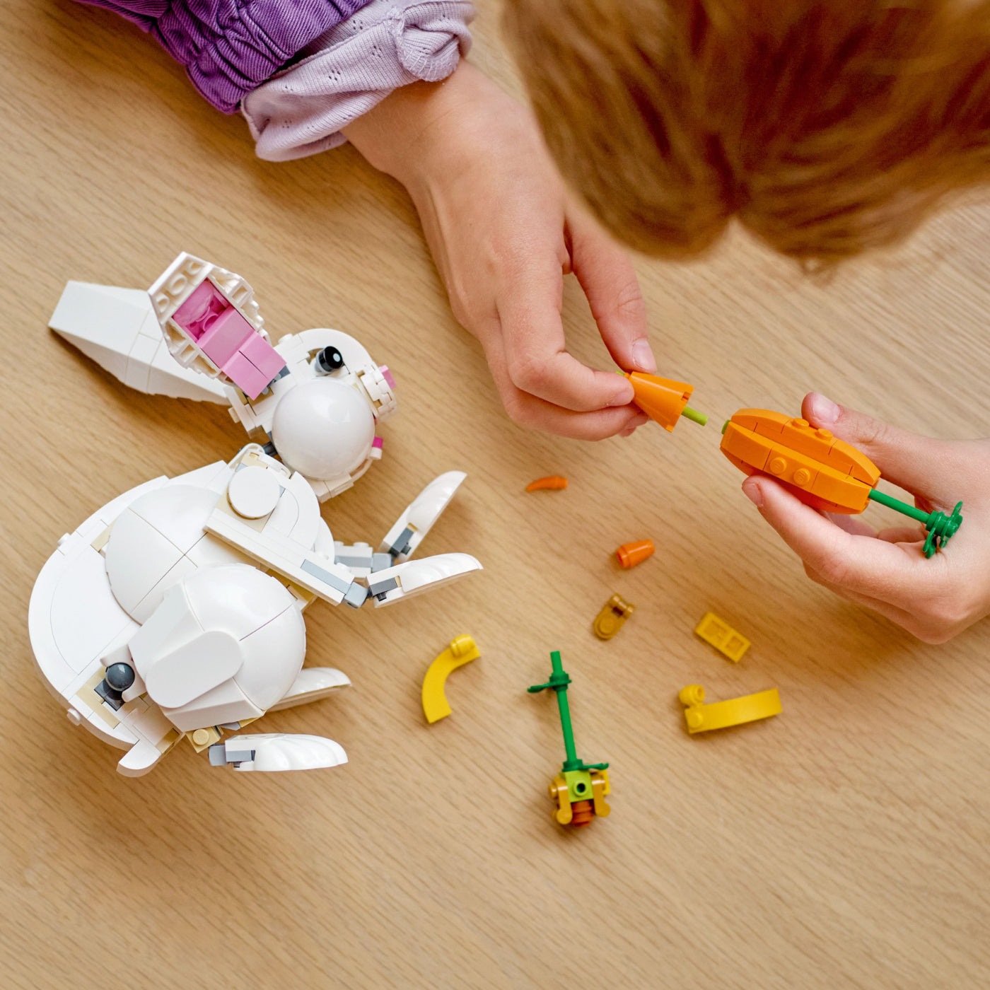 LEGO Creator 31133 - Juego de construcción de animales de conejo blanco 3  en 1, juguete STEM para niños de 8 años, se transforma de conejo a sello a