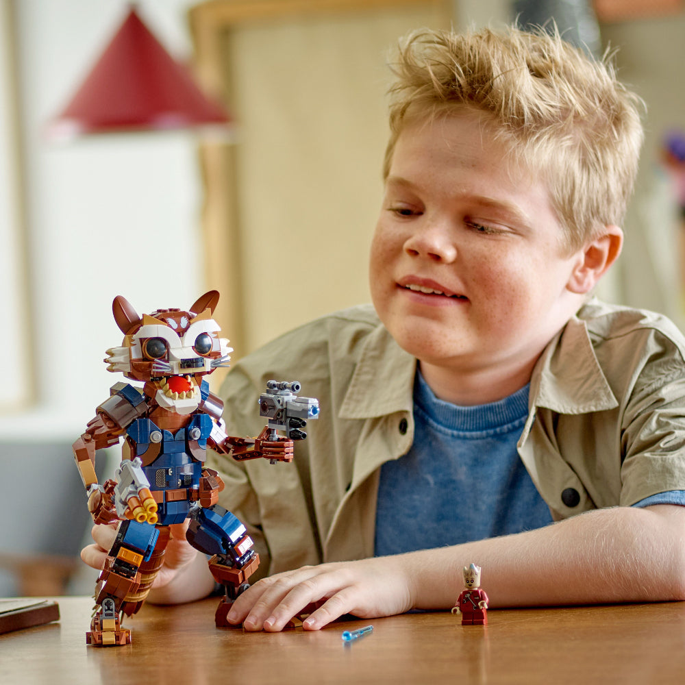 LEGO Marvel Rocket y Bebé Groot, Juego de Construcción Infantil de
