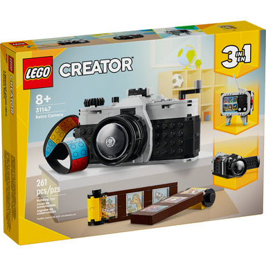 Set LEGO® Creator 3en1 Cámara Retro con cámara, videocámara y televisor retro construibles