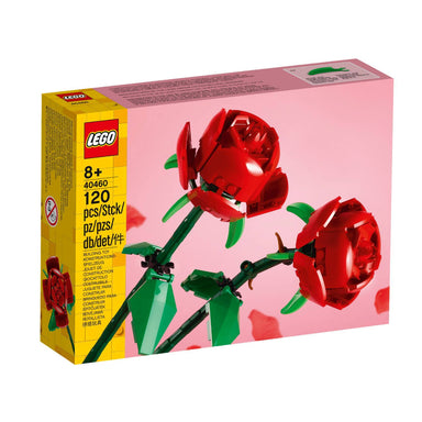 Set LEGO® Rosas con flores rojas construibles y tallos ajustables para decoración