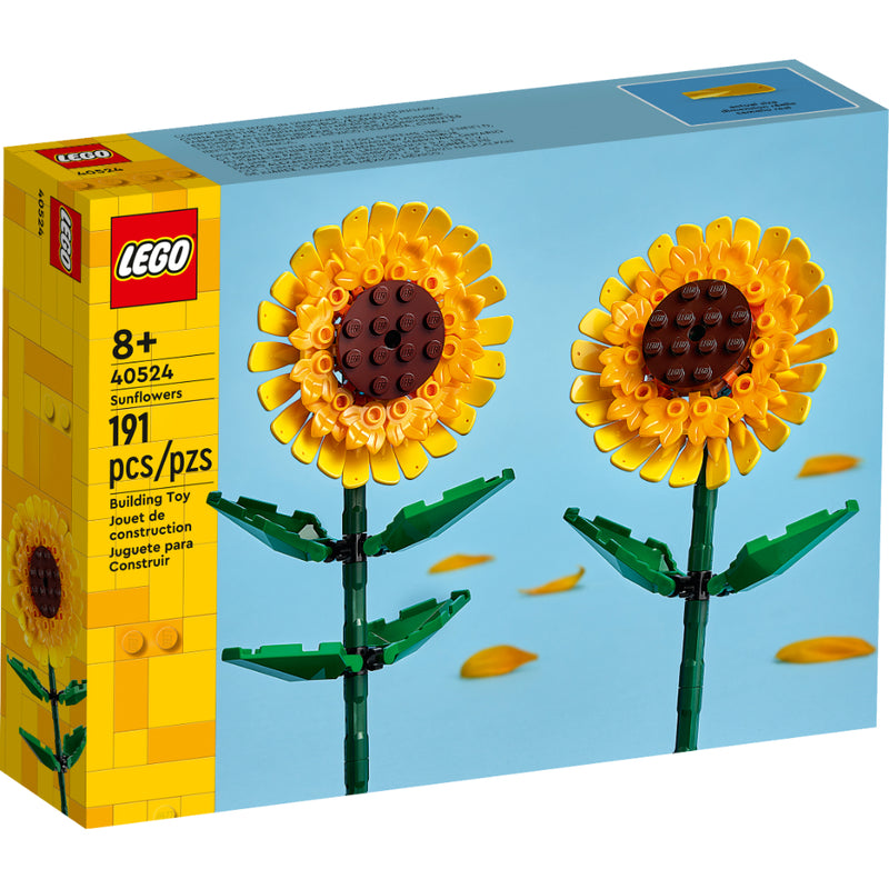 Set LEGO® Sunflowers con 2 girasoles decorativos construibles y tallos ajustables