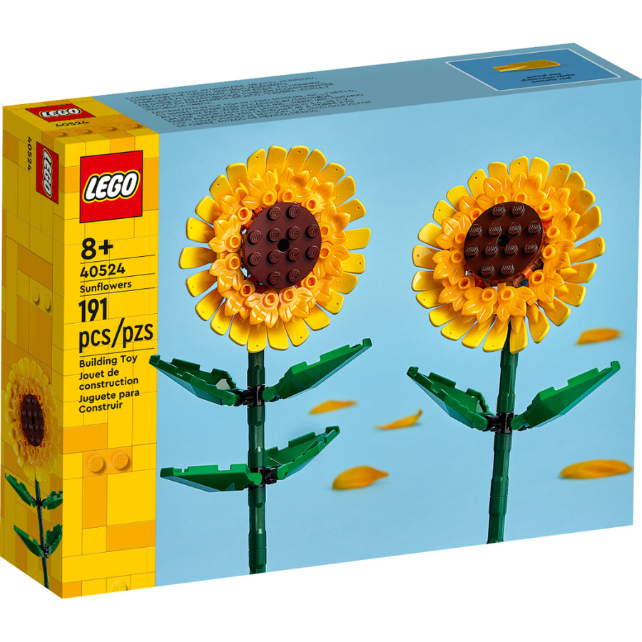 Set LEGO® Sunflowers con 2 girasoles decorativos construibles y tallos ajustables